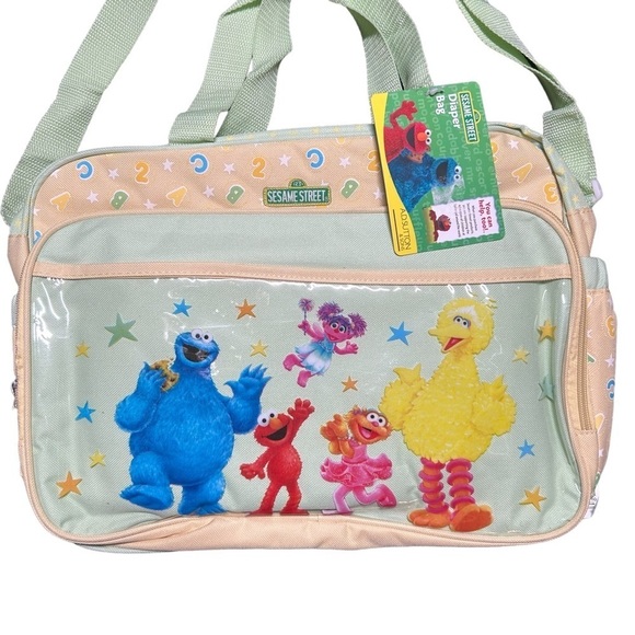 NWT Sesame Street Diaper Bag Light Yellow Mint Green - Picture 2 of 9